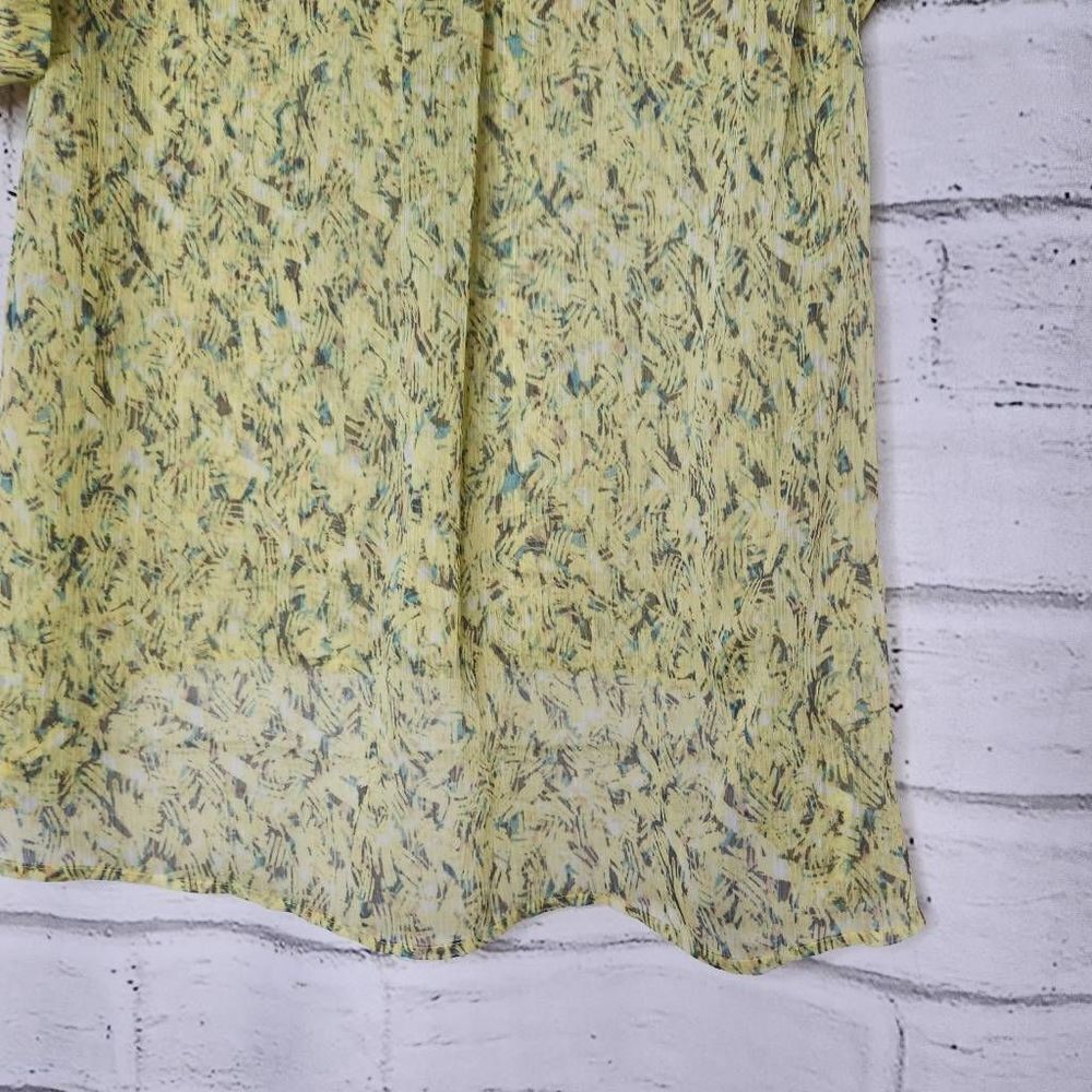 Nic + Zoe Printed Split V-Neck Hi-Low Hem Tunic Top Yellow Small - Picture 8 of 14